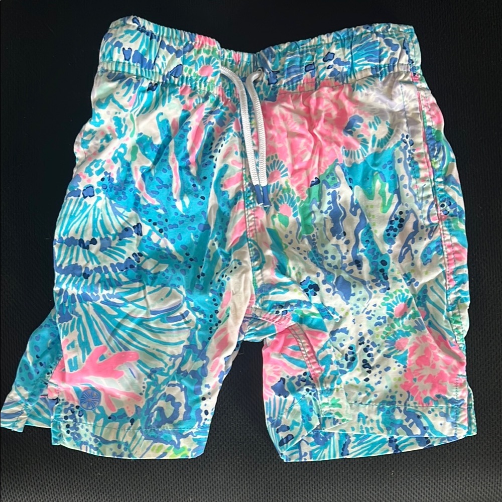 Lilly Pulitzer Kids Swim Trunks - Blue and Pink